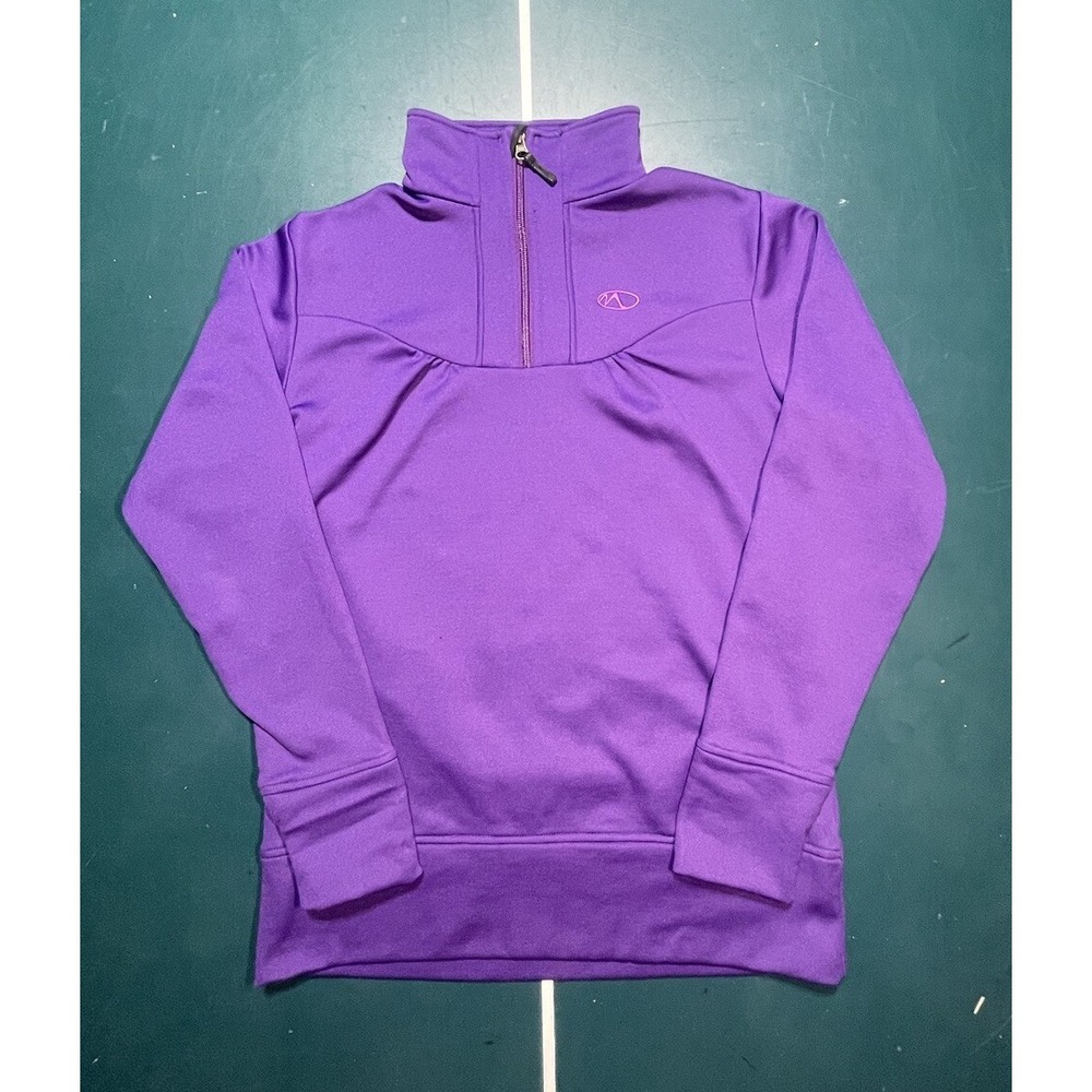 Marker Womens Size Large‎ 1/4 Zip Fleece Lined Pullover Shirt Purple Ski